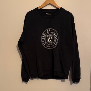 Club Monaco Black Crewneck Sweater for Men